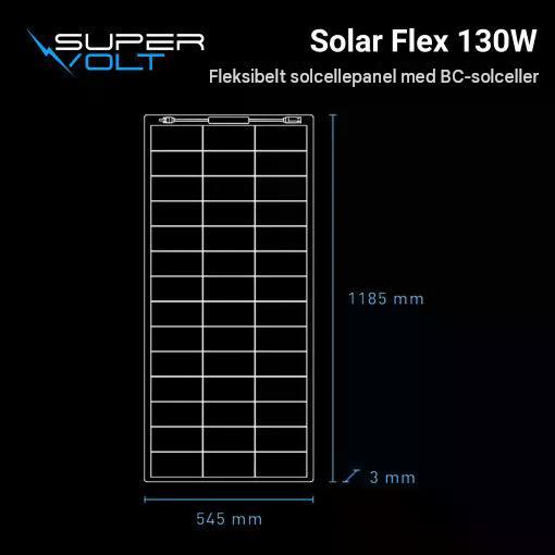 Supervolt Solar Flex 130W – Fleksibelt solcellepanel – Back Contact-teknologi