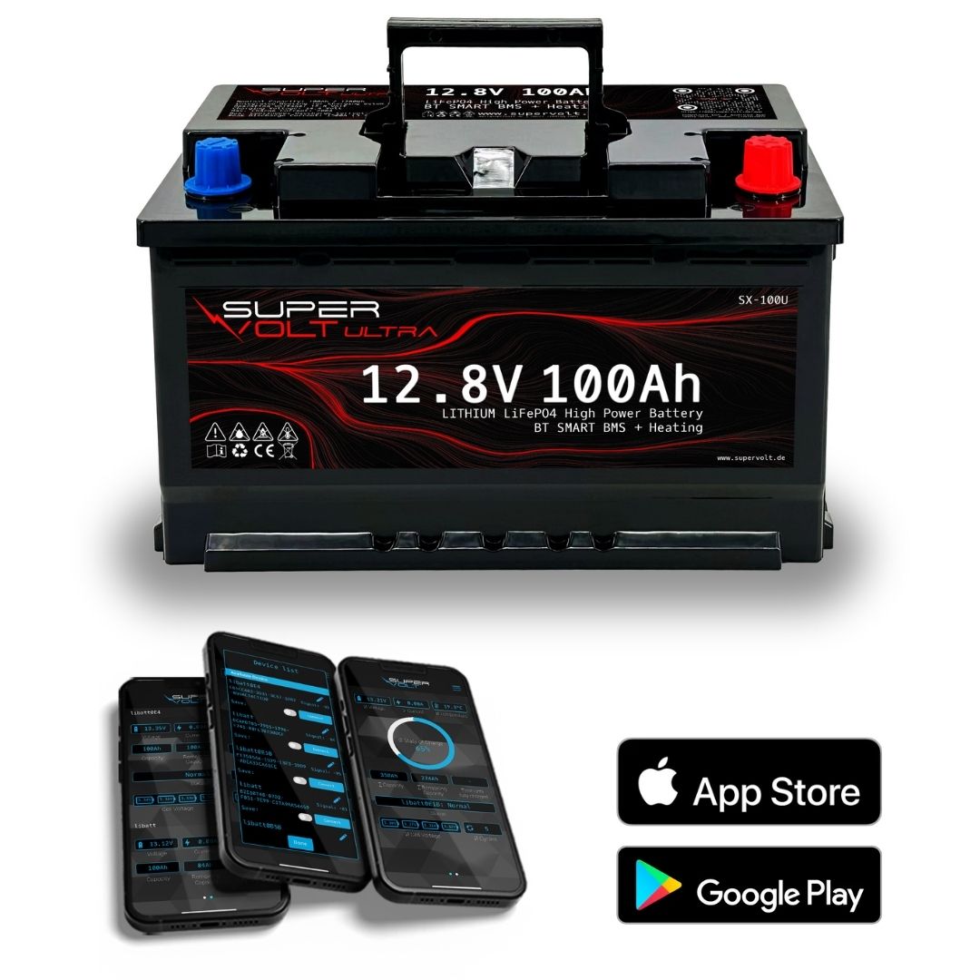 12V Lithiumbatteri 100Ah med Lang Levetid | Supervolt