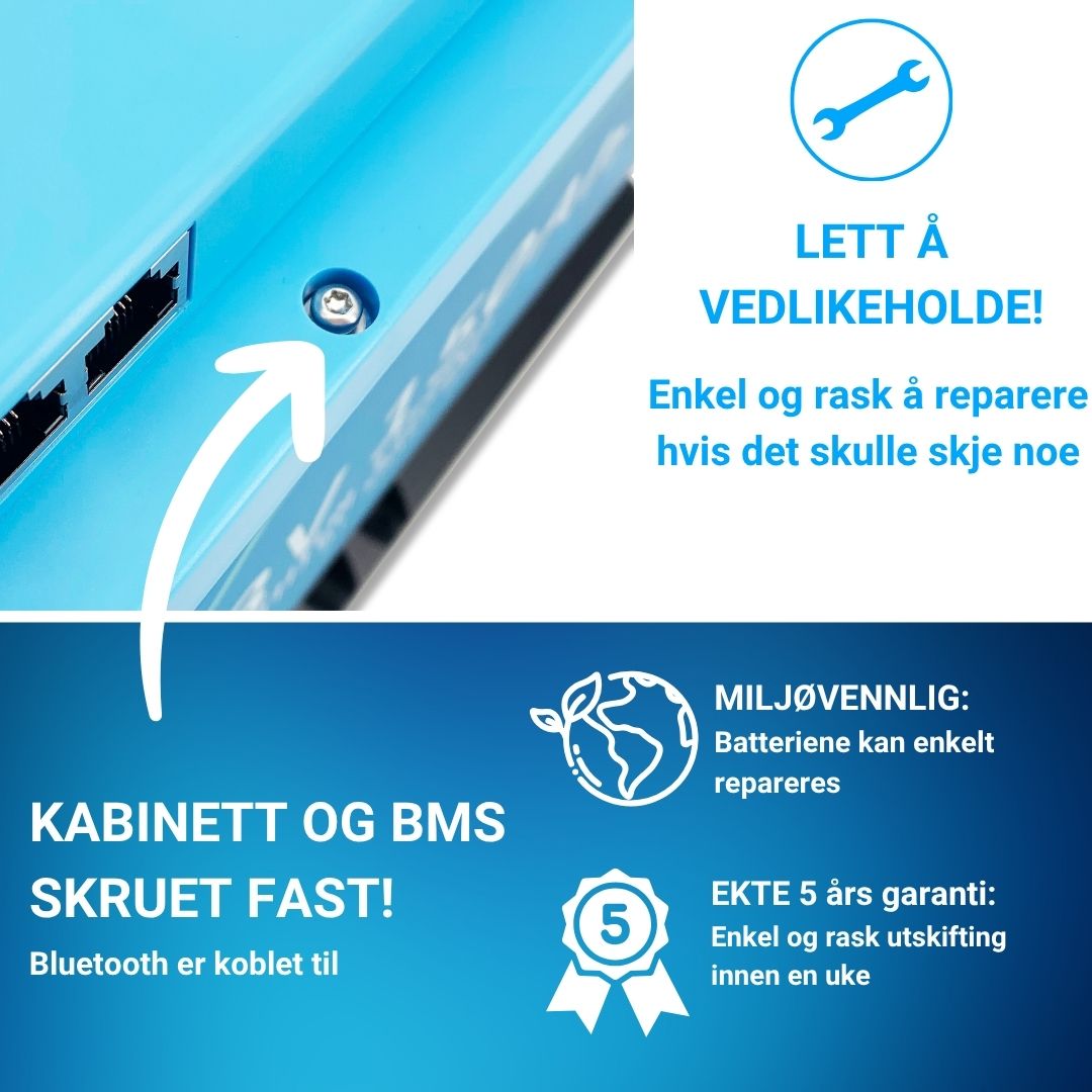 Supervolt Polar LiFePO₄ 12,8V 150Ah litiumbatteri – Smart BMS, Bluetooth og oppvarming ned til −30 °C