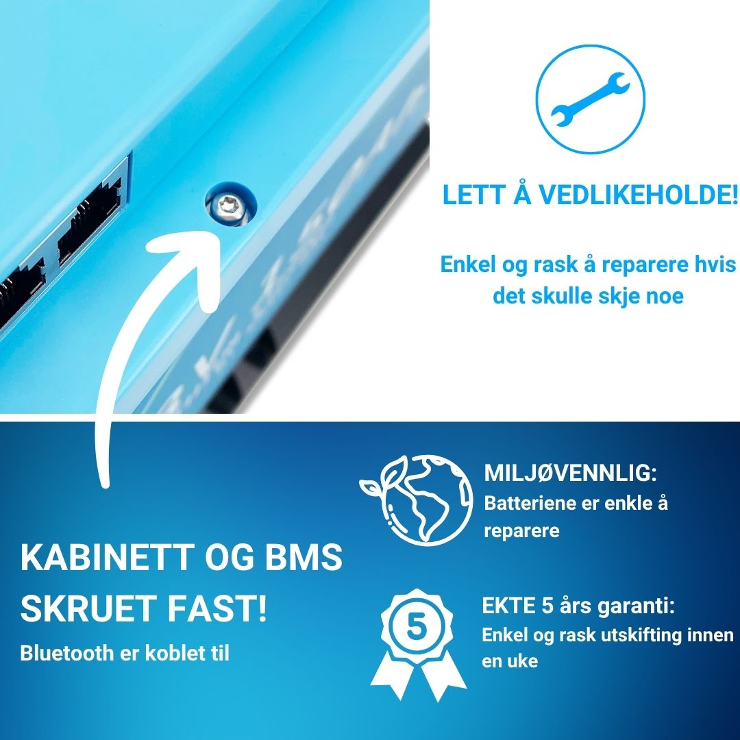 Supervolt Polar LiFePO₄ 12,8V 180Ah litiumbatteri – Smart BMS, Bluetooth og oppvarming ned til −30 °C