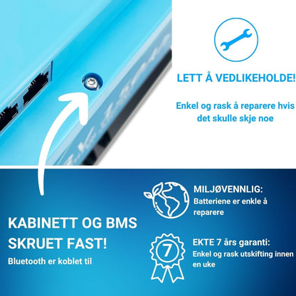 Supervolt Pro LiFePO₄ 12,8 V 105 Ah litiumbatteri – Smart BMS, Bluetooth, grensesnitt og oppvarming ned til −30 °C