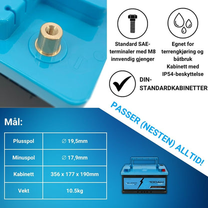 Supervolt SE LiFePO₄ 12,8 V 100 Ah litiumbatteri – Smart BMS og Bluetooth