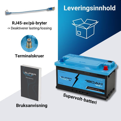 Supervolt SE LiFePO₄ 12,8V 180Ah litiumbatteri – Smart BMS og Bluetooth