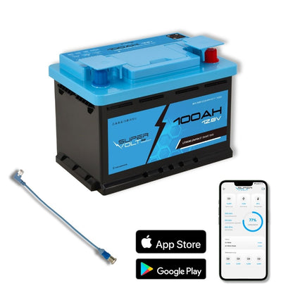 Kompakt 12V LiFePO4 Batteri til Campingvogn | Supervolt