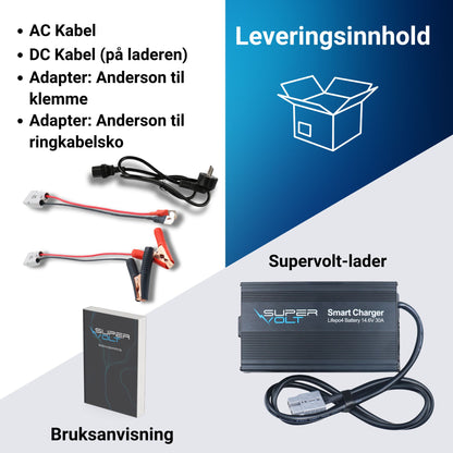 LiFePO4-lader – 30 A AC/DC 12 V-lader