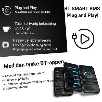 Supervolt Ultra – 12,8V 150Ah høyeffekts LiFePO4-batteri med Bluetooth, varme og integrert balanseringsfunksjon