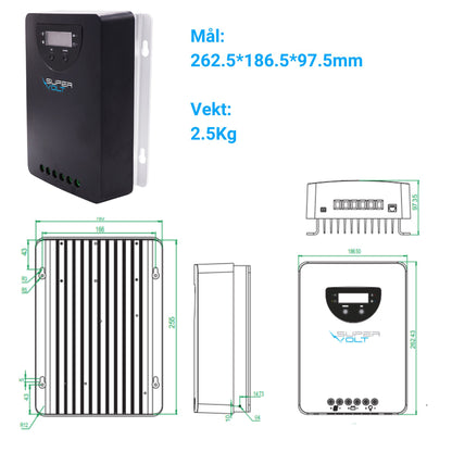 MPPT-solcelleregulator 60A 12/24V LiFePO4 Bluetooth