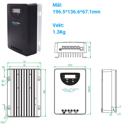 MPPT-solcelleregulator 40A 12/24V LiFePO4 Bluetooth