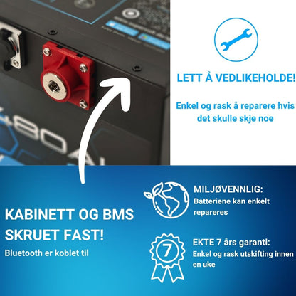 Supervolt Jumbo 480 Ah LiFePO4 12,8 V litiumbatteri med varme og Bluetooth