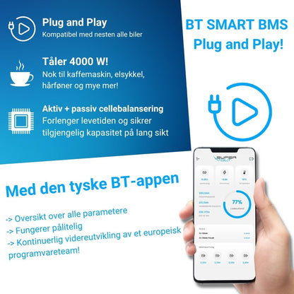 Supervolt Jumbo 480 Ah LiFePO4 12,8 V litiumbatteri med varme og Bluetooth