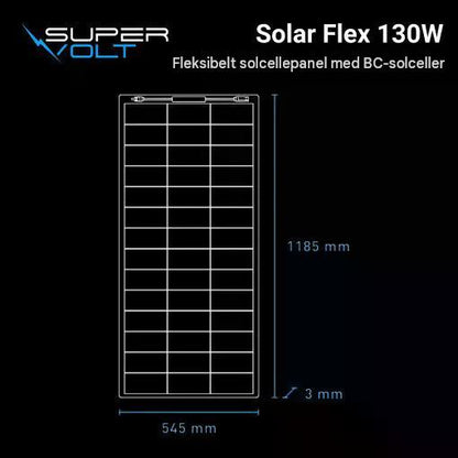 Supervolt Solar Flex 130W – Fleksibelt solcellepanel – Back Contact-teknologi