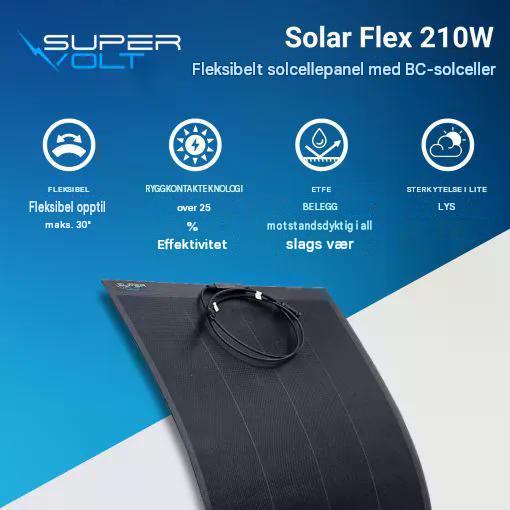 Supervolt Solar Flex 210W – Fleksibelt solcellepanel – Back Contact-teknologi