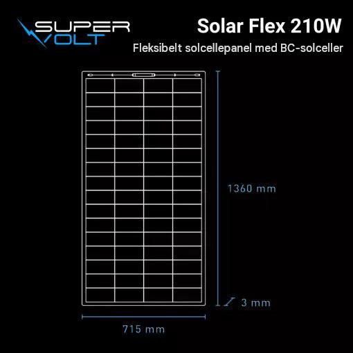 Supervolt Solar Flex 210W – Fleksibelt solcellepanel – Back Contact-teknologi