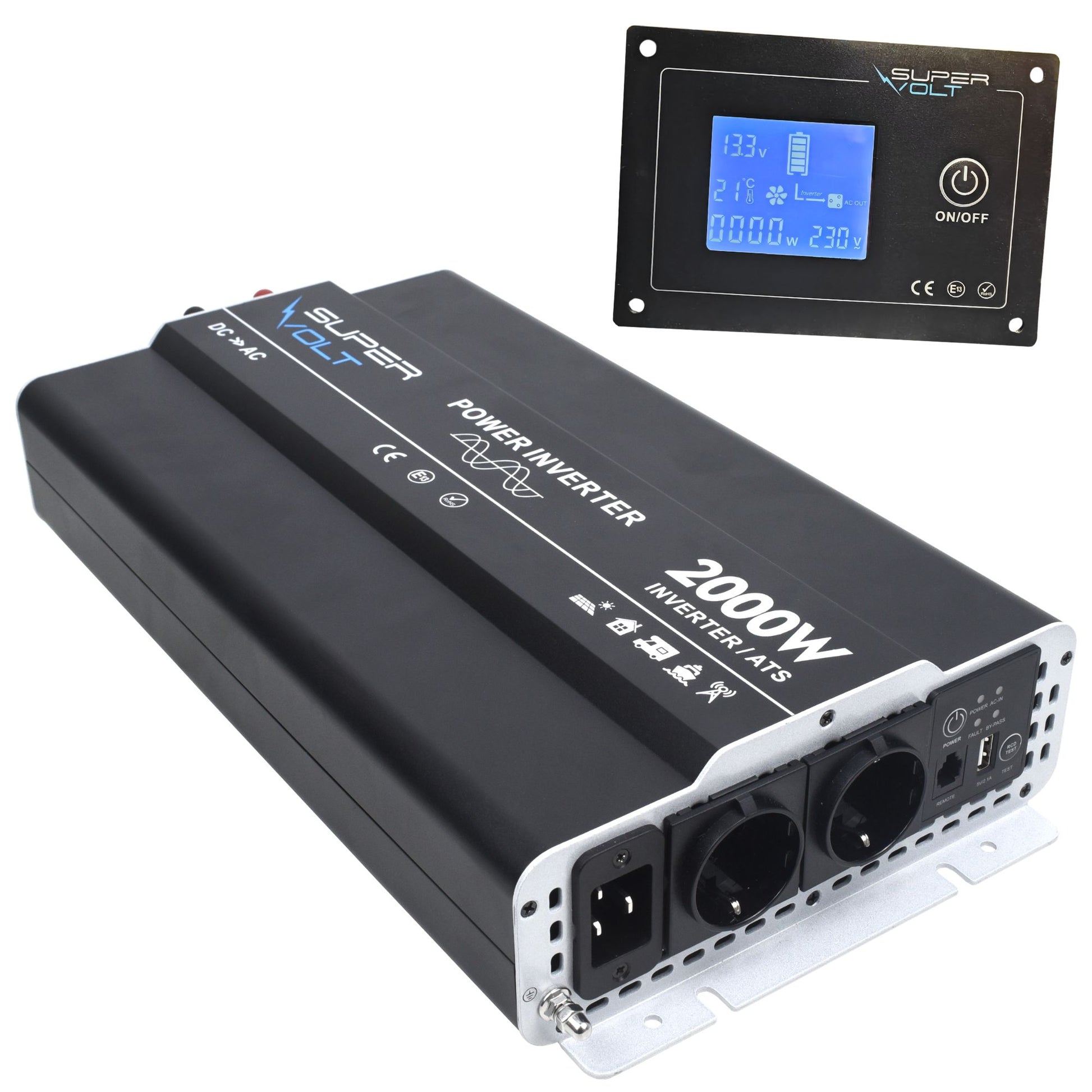 12V 2000W Omformer til Campingvogn | Supervolt